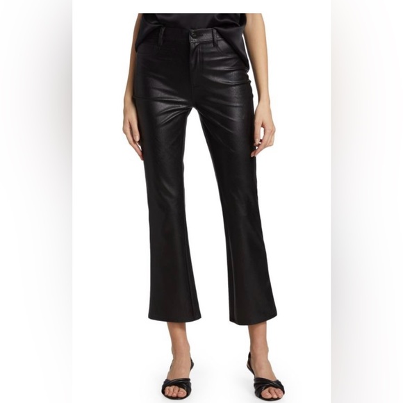 PAIGE Pants - PAIGE
Claudine High-Rise Cropped Ankle Flare
Faux Leather Jeans